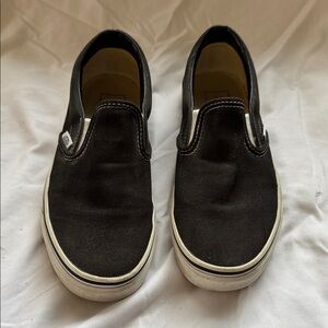 Vans Black Slip-On Shoes with White Accents